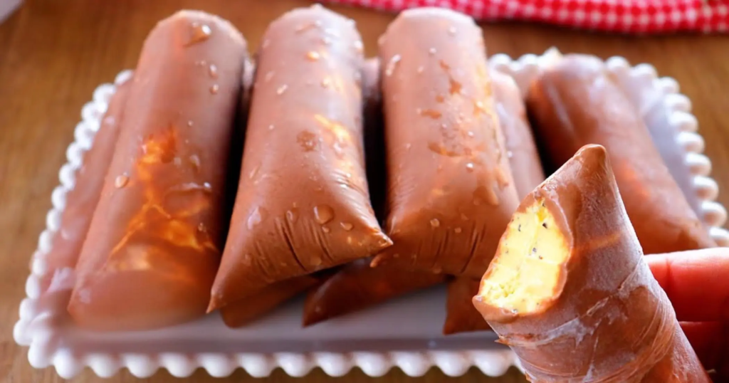 Geladinho de Maracujá com Casquinha de Chocolate