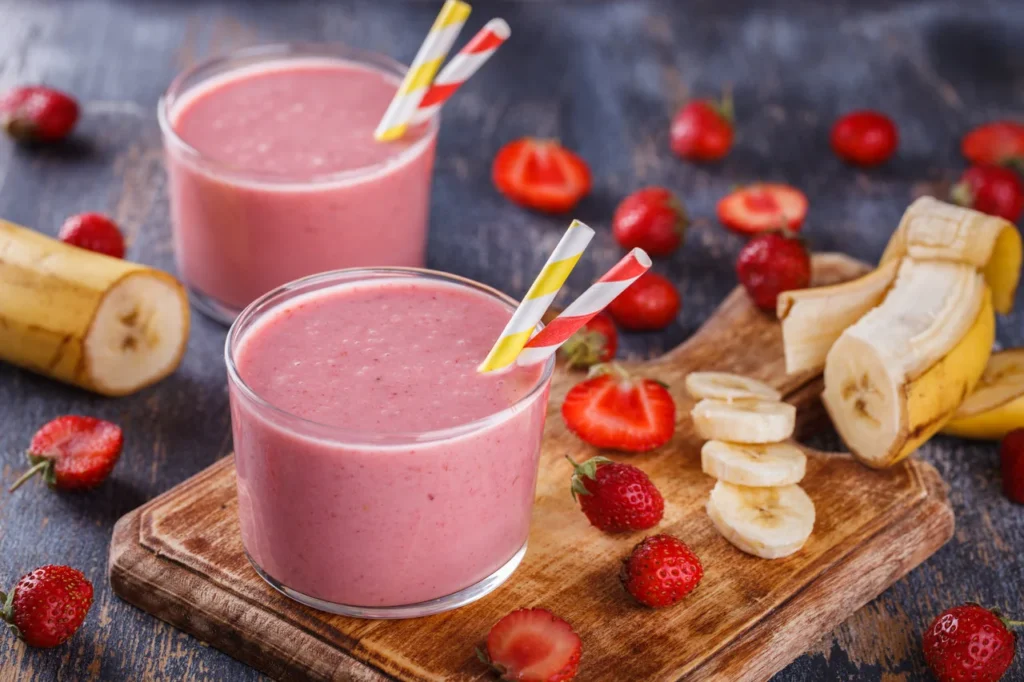 Smoothie de Banana e Morango