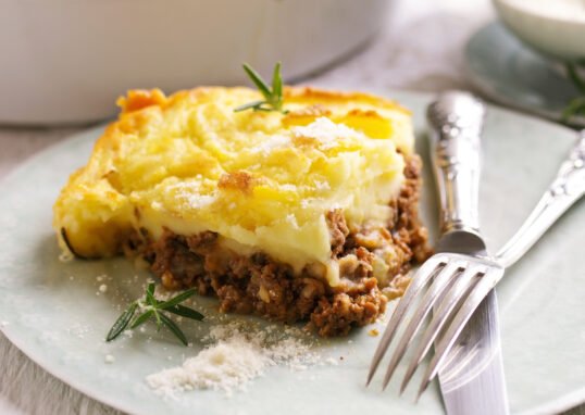 Lasanha de Purê de Batata Cremoso com carne moida